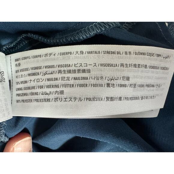 Y2K A&F Floral Midi Dress Smocked Ruffle Blue Boho Romantic Cottagecore Sz SP - Picture 11 of 11